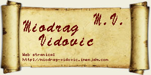 Miodrag Vidović vizit kartica